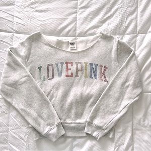 PINK Crewneck Sweatshirt w/ Rhinestones